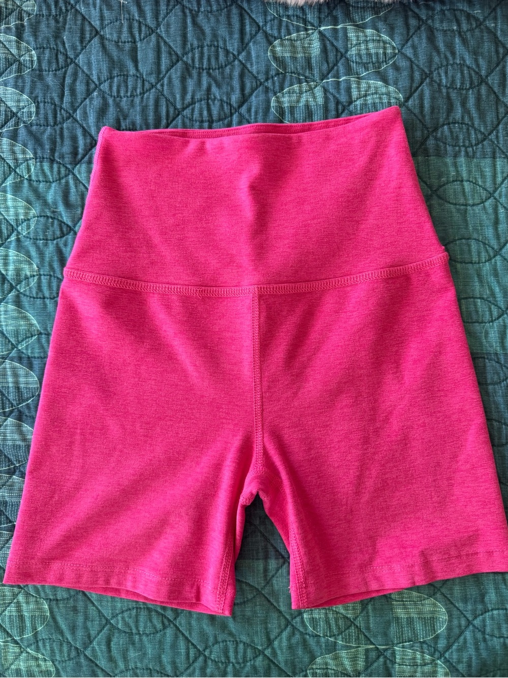 Beyond Yoga Hot Pink Spacedye Bike Shorts